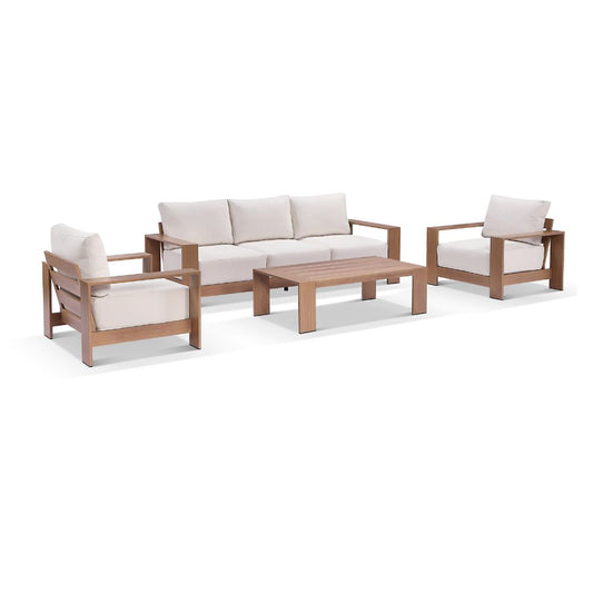 Mackay Outdoor Aluminium 3+1+1 Lounge Set with Coffee table