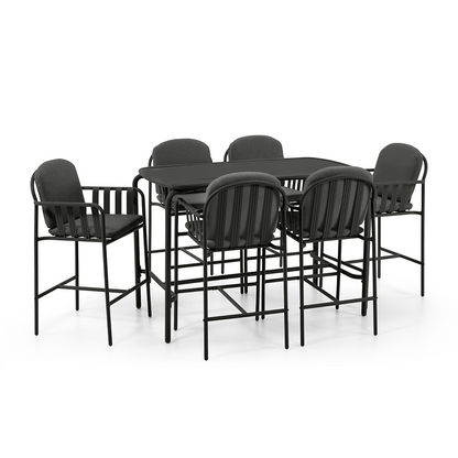 Mornington Outdoor 1.5m Bar Setting with 6x Stools