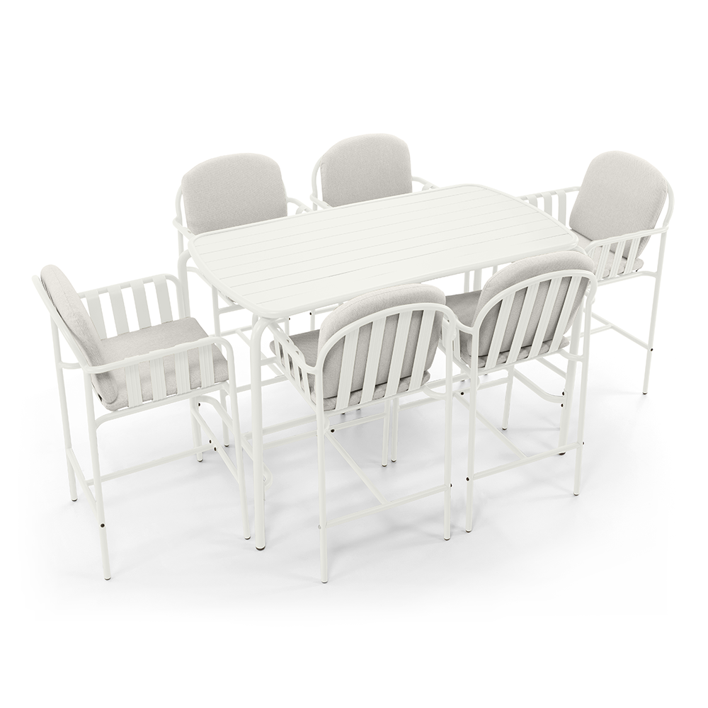 Mornington Outdoor 1.5m Bar Setting with 6x Stools