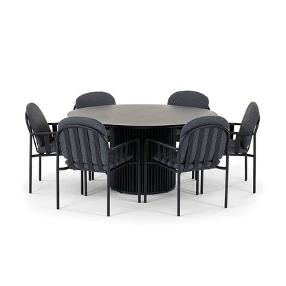 Mornington Outdoor 1.5m Round Dining Setting with 6 Chairs