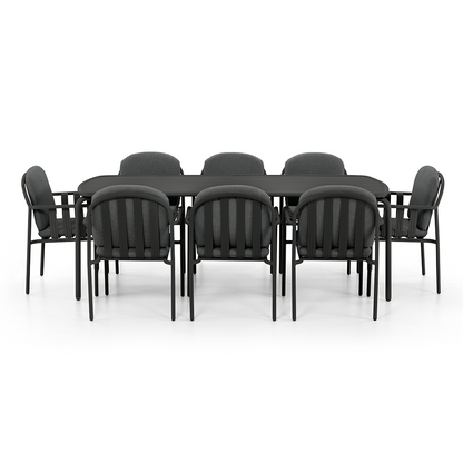 Mornington Outdoor 2.2m Rectangle Dining Setting with 8x Chairs