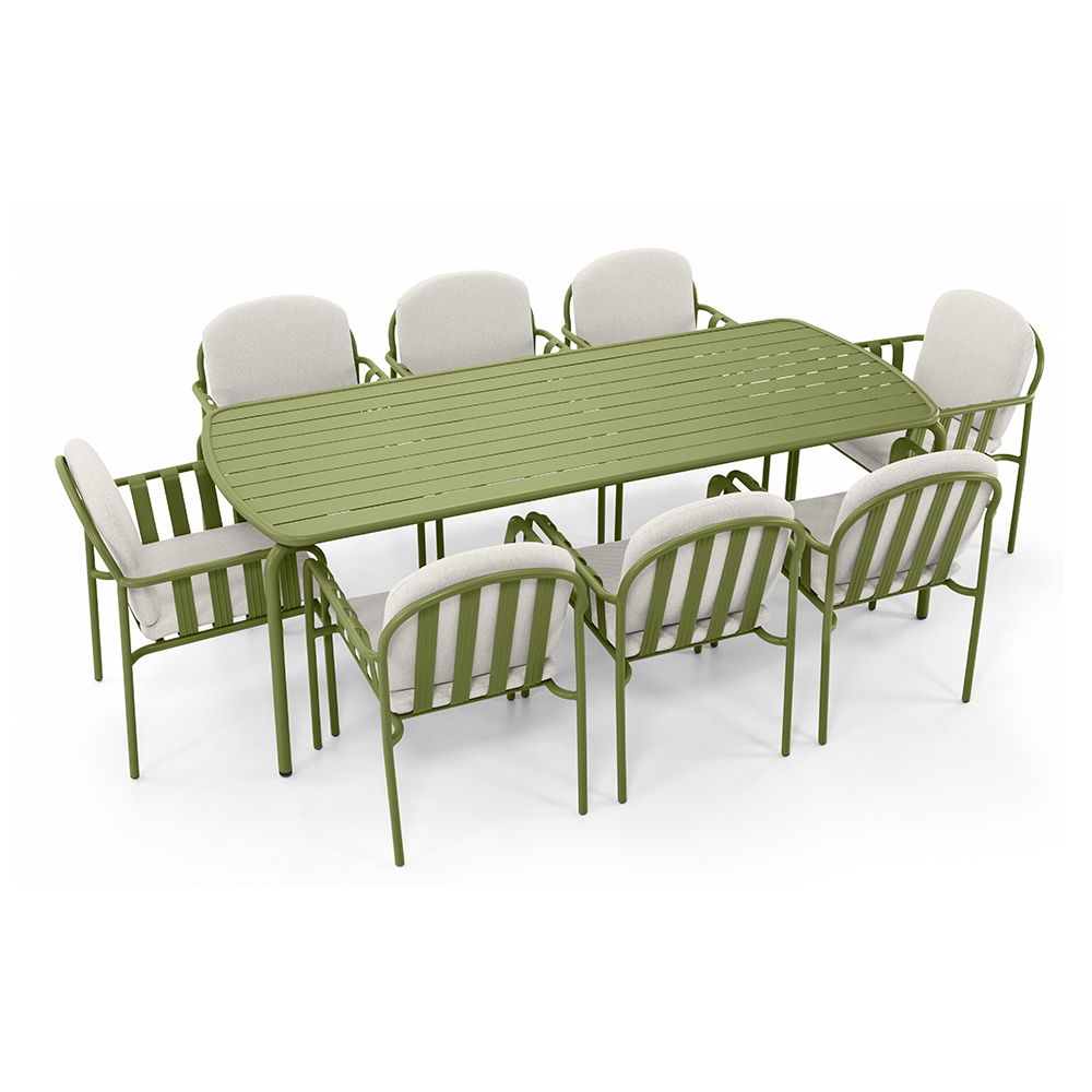 Mornington Outdoor 2.2m Rectangle Dining Setting with 8x Chairs