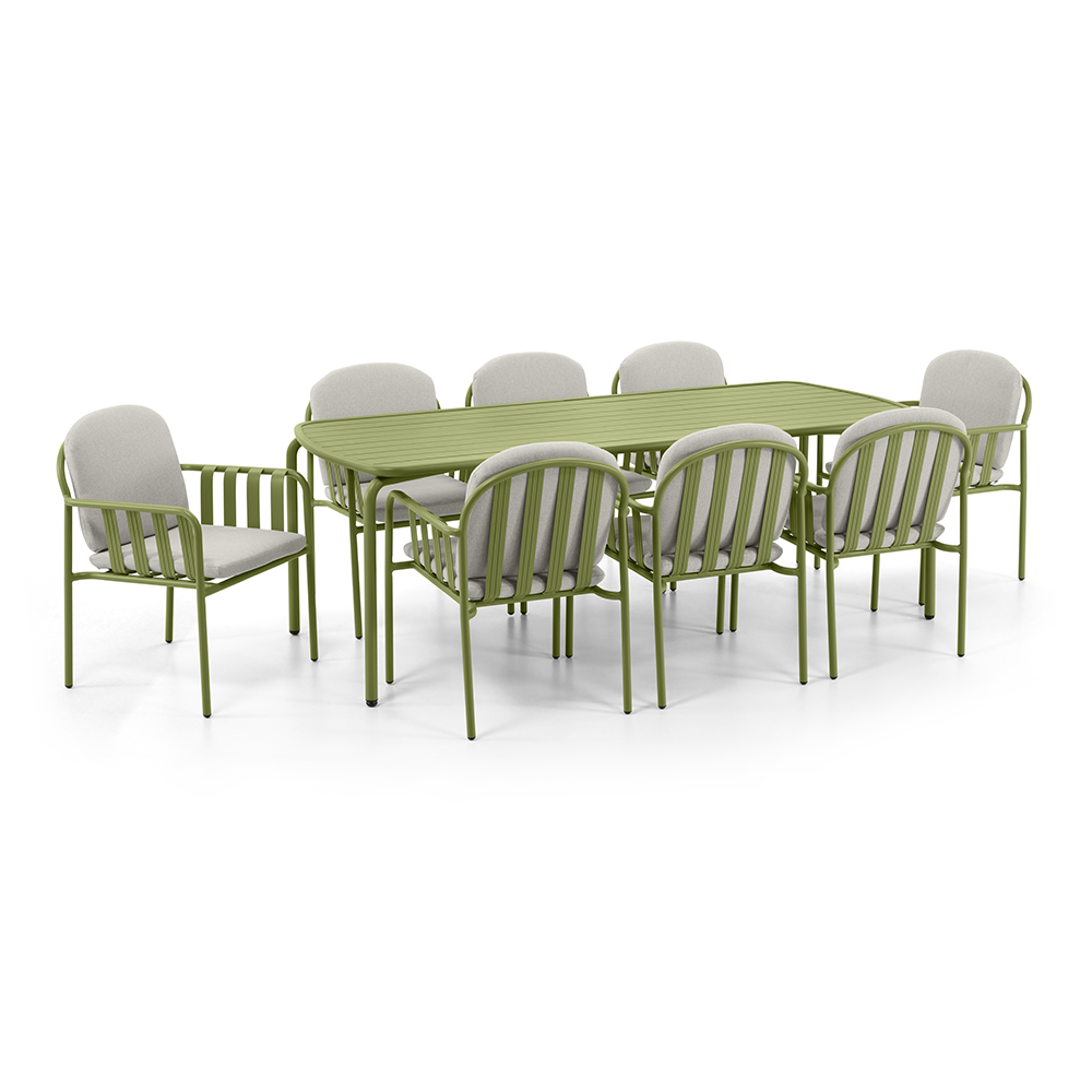 Mornington Outdoor 2.2m Rectangle Dining Setting with 8x Chairs