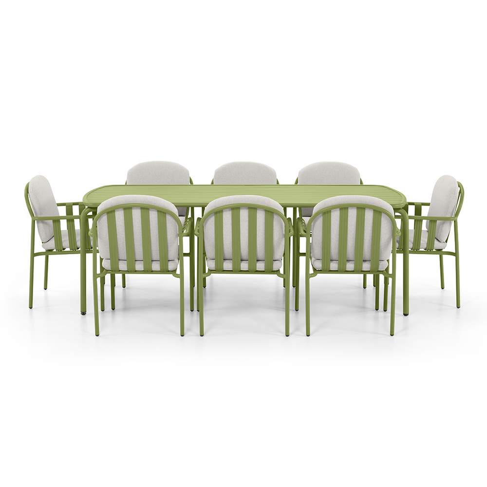 Mornington Outdoor 2.2m Rectangle Dining Setting with 8x Chairs