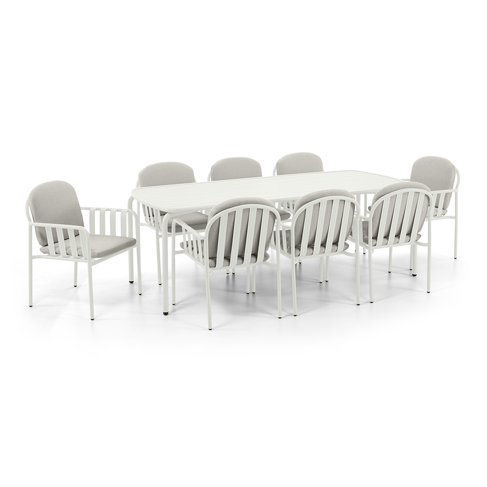 Mornington Outdoor 2.2m Rectangle Dining Setting with 8x Chairs