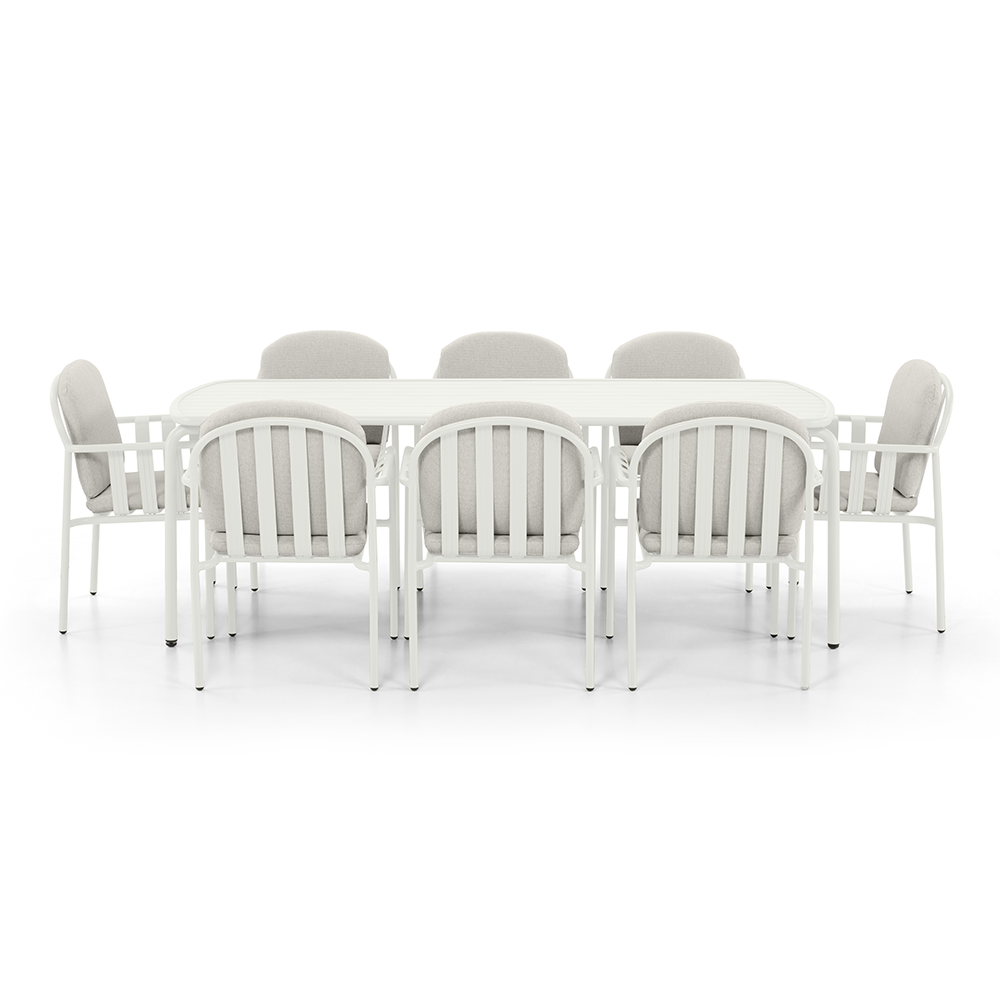 Mornington Outdoor 2.2m Rectangle Dining Setting with 8x Chairs
