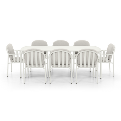 Mornington Outdoor 2.2m Rectangle Dining Setting with 8x Chairs