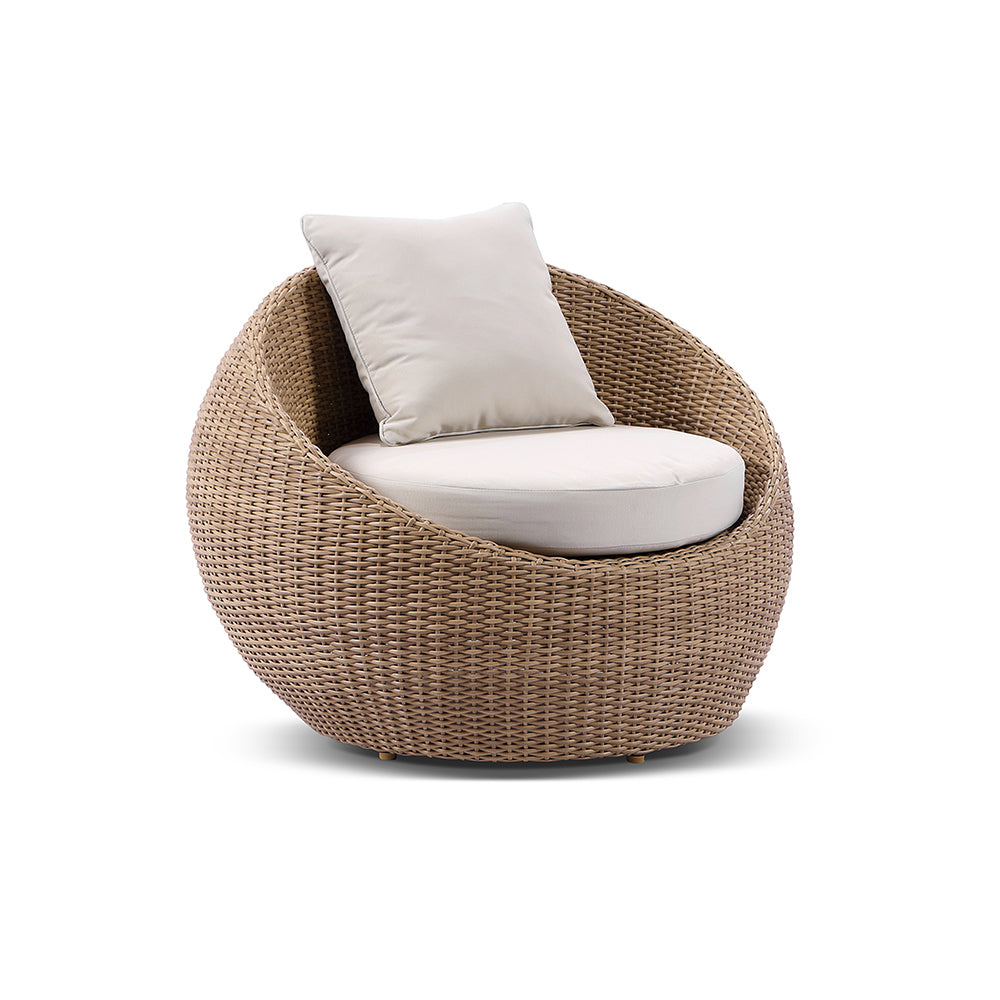 Newport Outdoor Wicker Lounge 2x Arm Chair with Side Table