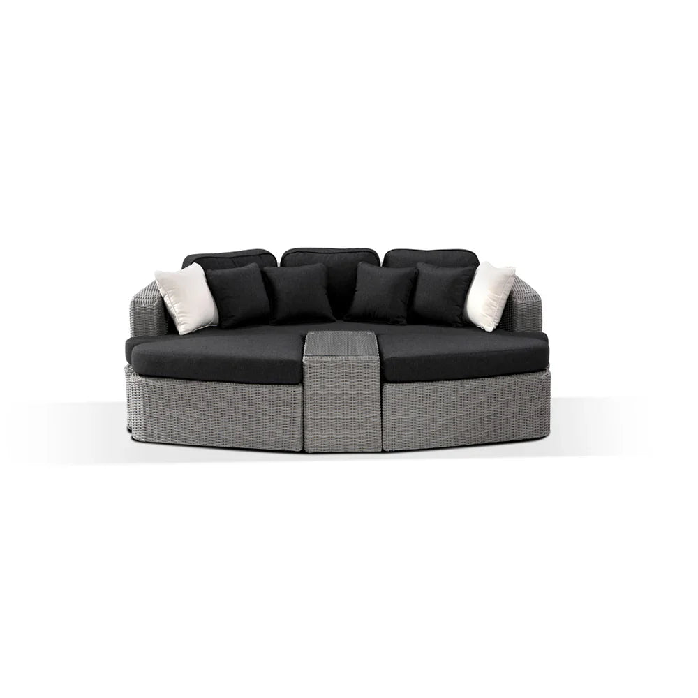 Noosa Outdoor Modular 4 Piece Daybed in Half Round Wicker