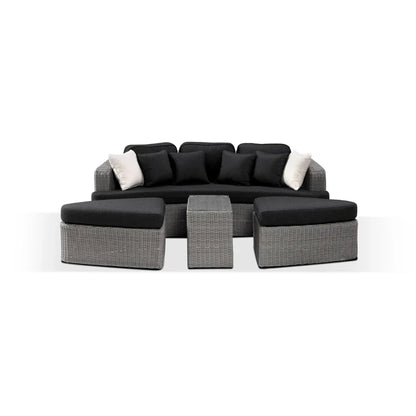 Noosa Outdoor Modular 4 Piece Daybed in Half Round Wicker
