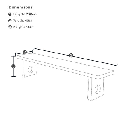 Norah Indoor 2.3m Timber Bench Seat