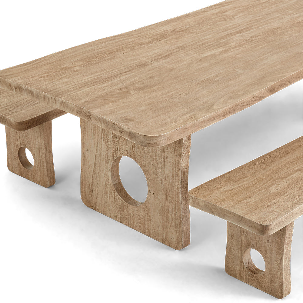 Norah Indoor 2.7m Timber Dining Setting with Benches