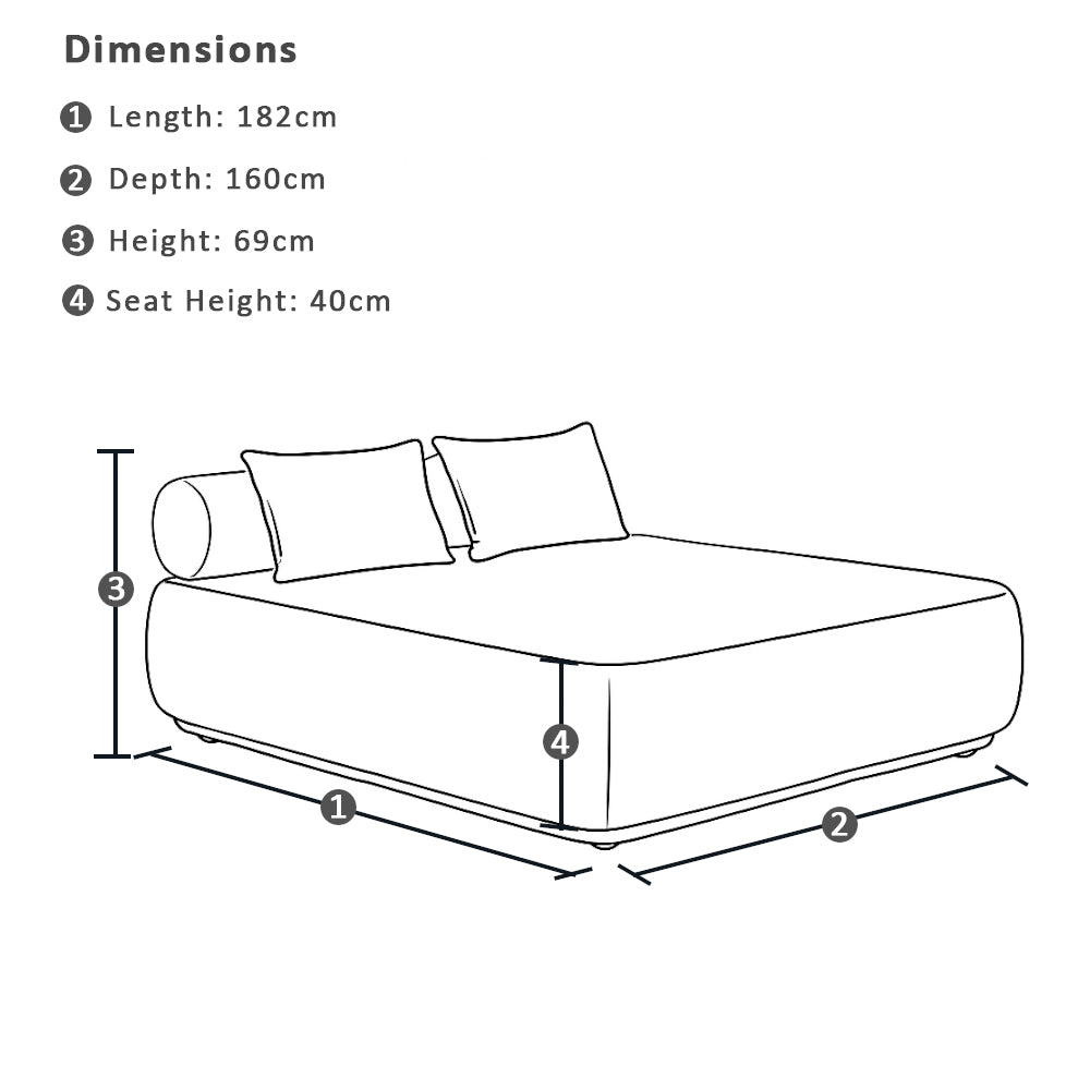 Norfolk Outdoor Aluminium Double Sun Lounge Daybed