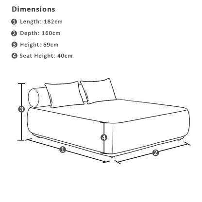 Norfolk Outdoor Aluminium Double Sun Lounge Daybed