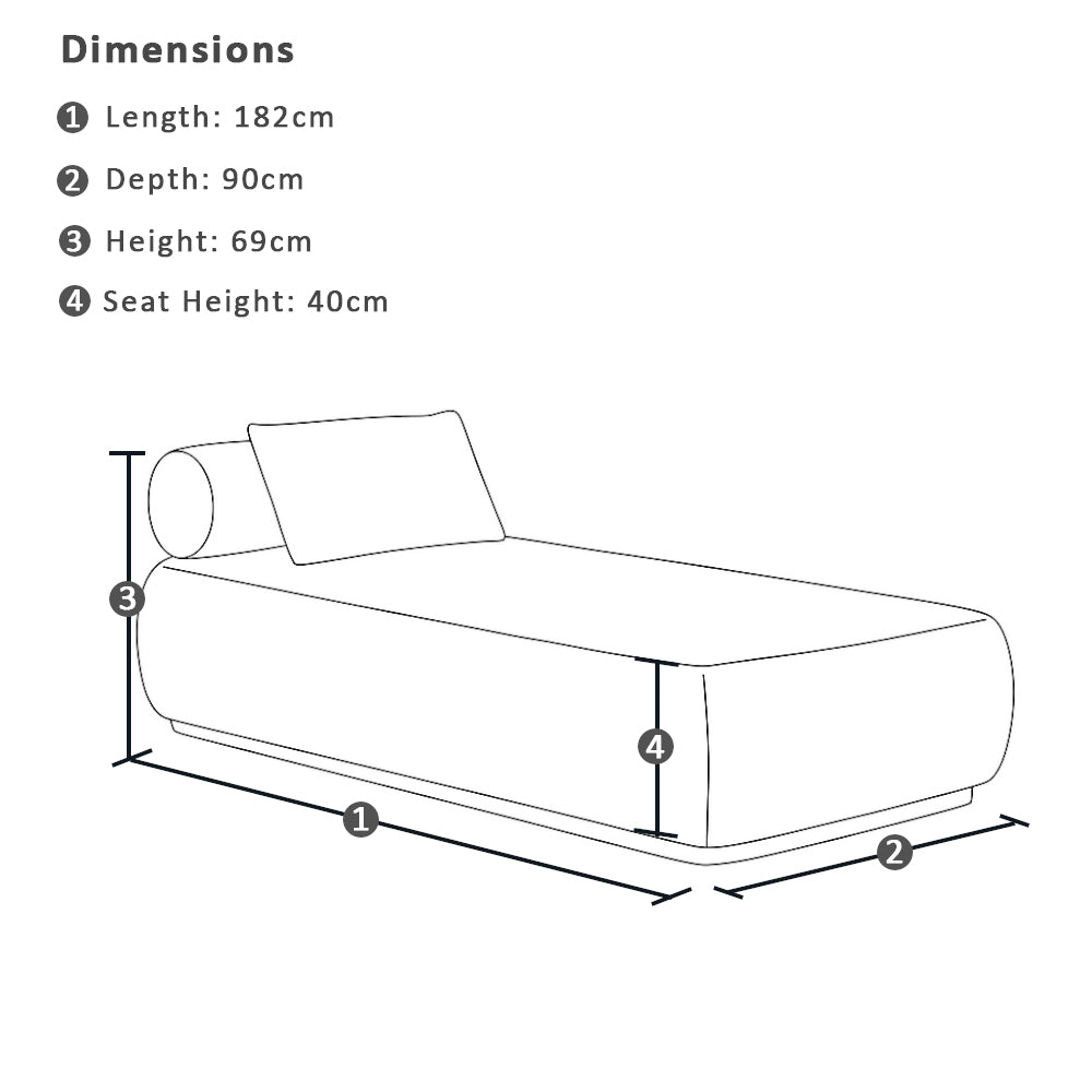 Norfolk Outdoor Aluminium Single Sun Lounge With Side Table