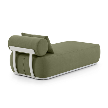 Norfolk Outdoor Aluminium Single Sun Lounge With Side Table