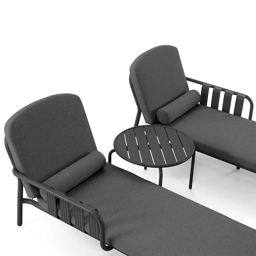 Mornington Outdoor Aluminium Sun Lounge Set with Side Table