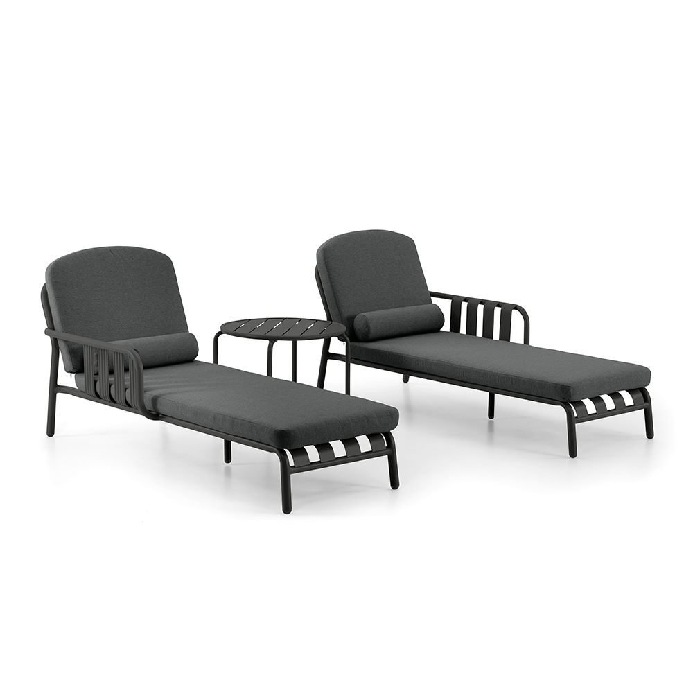 Mornington Outdoor Aluminium Sun Lounge Set with Side Table