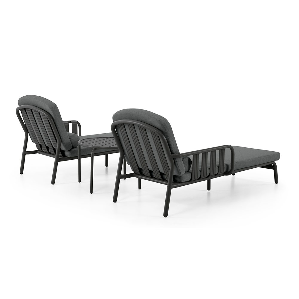Mornington Outdoor Aluminium Sun Lounge Set with Side Table