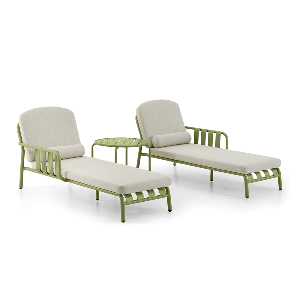 Mornington Outdoor Aluminium Sun Lounge Set with Side Table