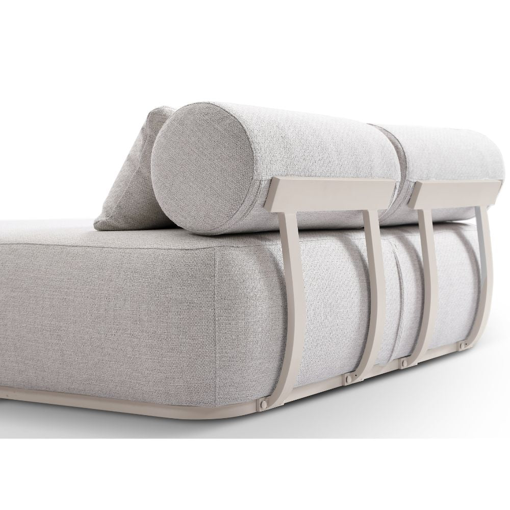 Norfolk Outdoor Aluminium Double Sun Lounge Daybed with Side Table