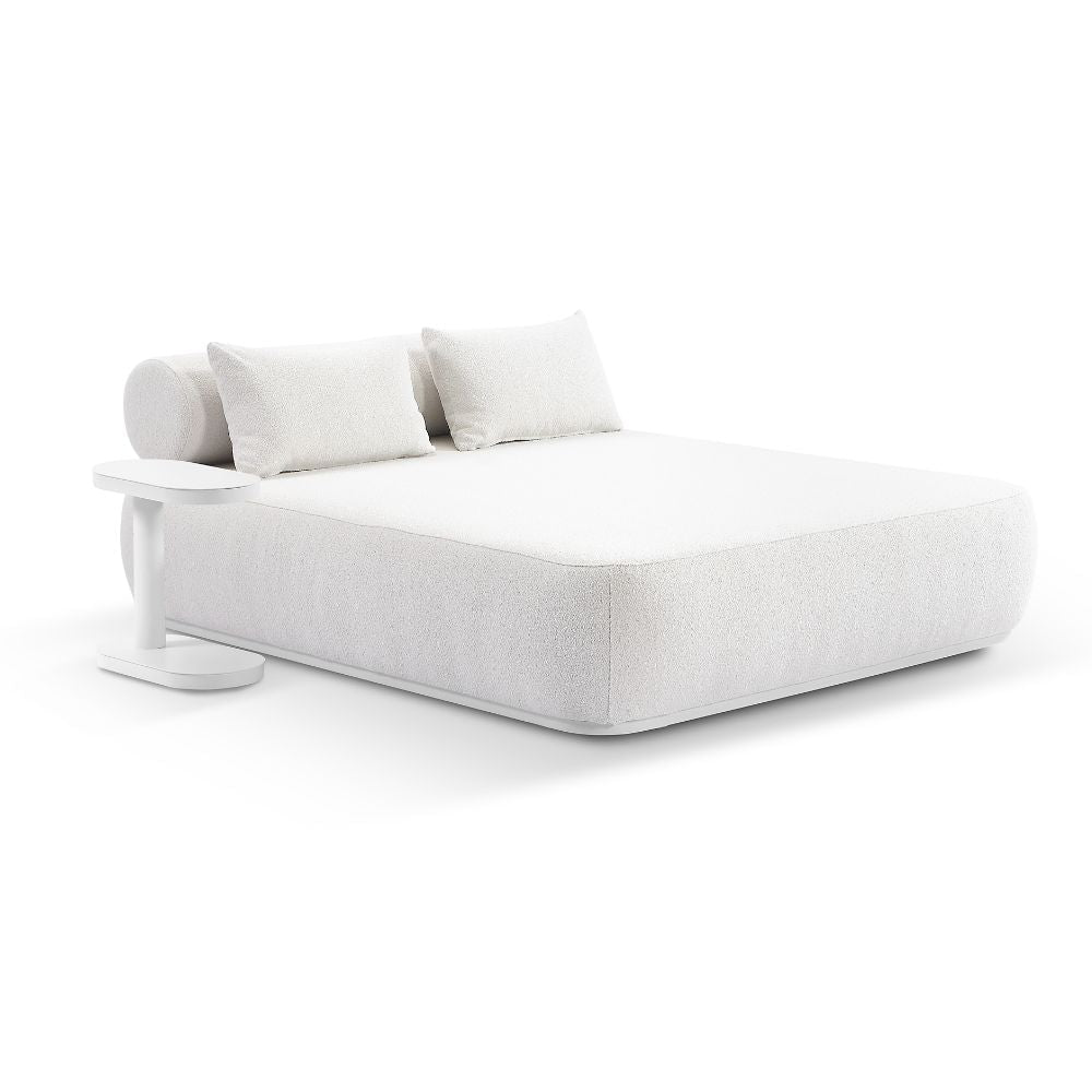 Norfolk Outdoor Aluminium Double Sun Lounge Daybed with Side Table