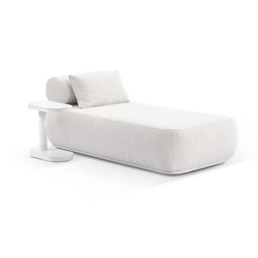 Norfolk Outdoor Aluminium Single Sun Lounge With Side Table