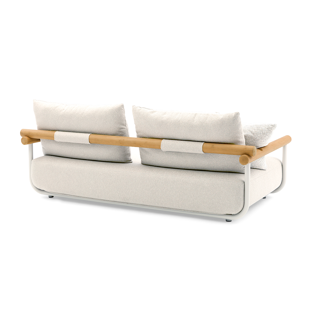 Albany 3 Seater Outdoor Aluminium and Teak Timber Daybed Lounge