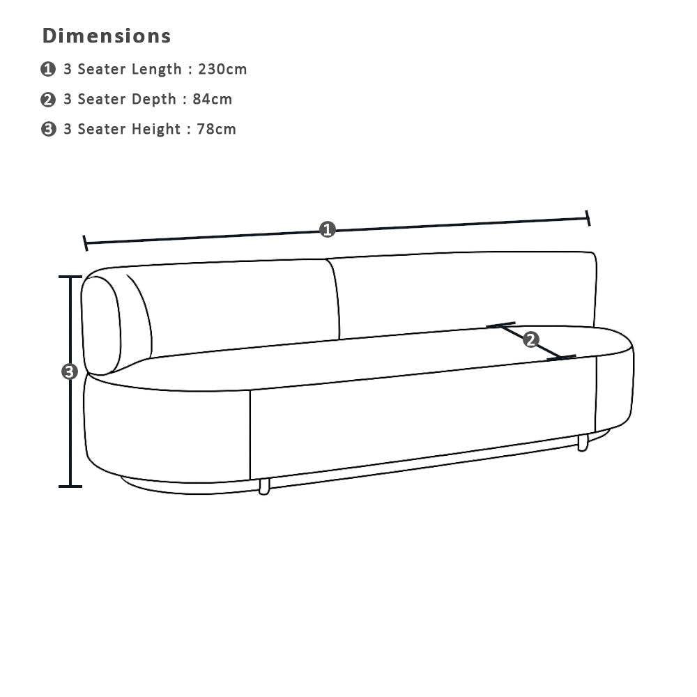 Onslow 3 Seater Outdoor Lounge in Sunbrella