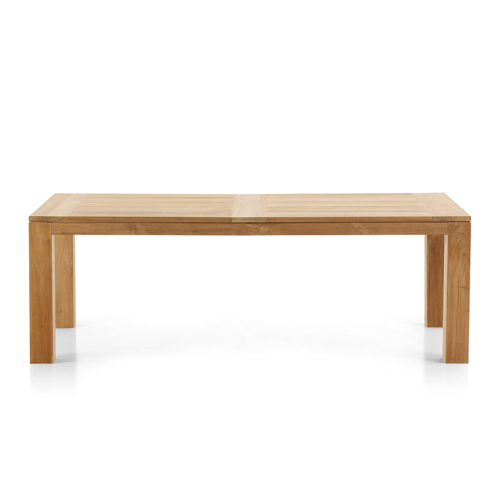 Pearl Outdoor 2.3m Teak Timber Dining Table with 8 Kai Chairs