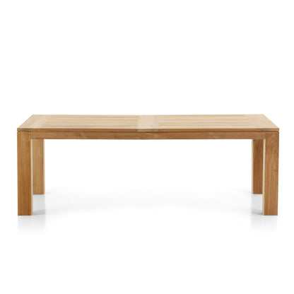 Pearl Outdoor 2.3m Teak Timber Dining Table with 8 Coastal Chairs