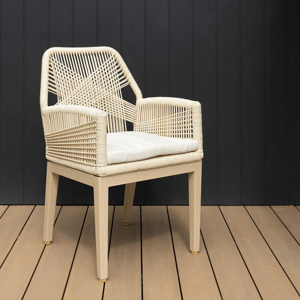 Hugo Outdoor Aluminium and Rope Dining Chair