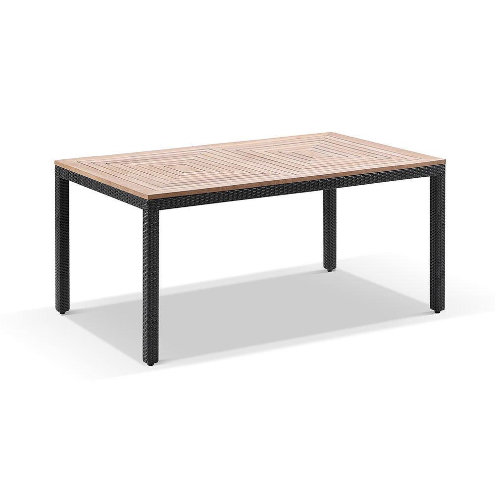 Sahara 6 Seater Outdoor Teak and Wicker Dining Setting