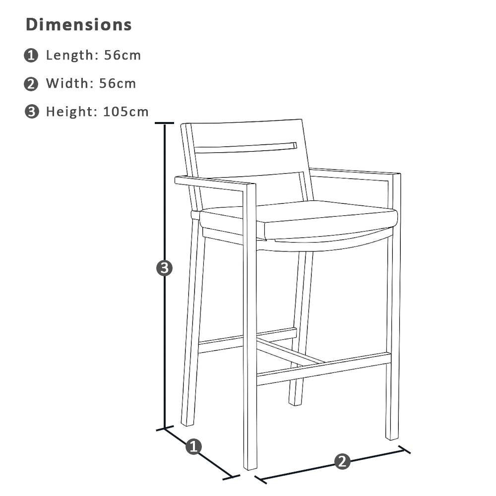 Houston Outdoor 90cm Round Aluminium Bar Table with 4 Santorini Bar Stools