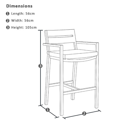 Houston Outdoor 90cm Round Aluminium Bar Table with 4 Santorini Bar Stools