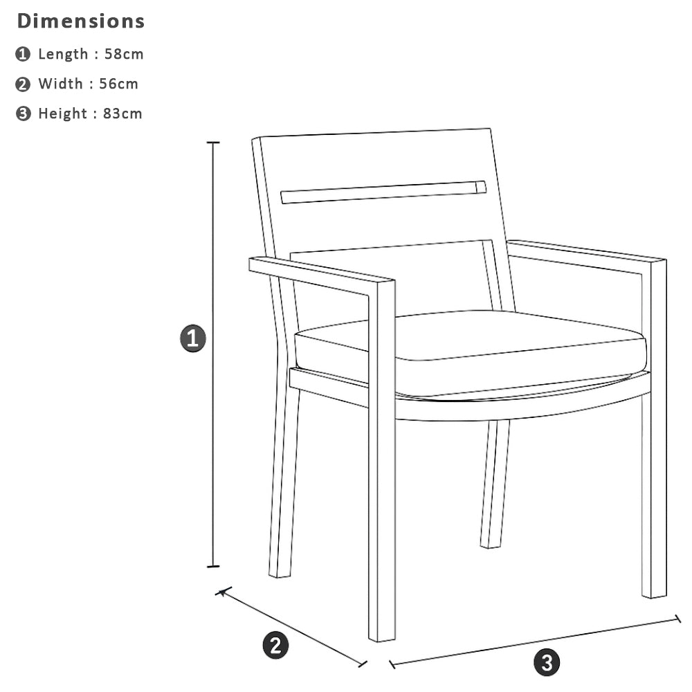 Houston Outdoor 1.5m Round Aluminium Dining Setting with 6 Santorini Chairs