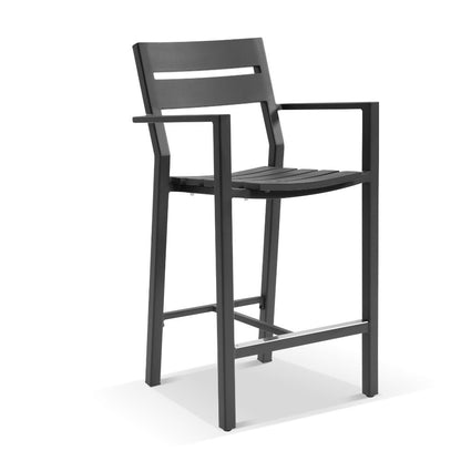 Houston Outdoor 90cm Round Aluminium Bar Table with 2 Santorini Bar Stools