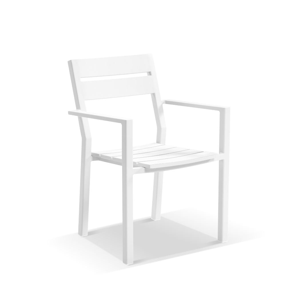 Houston Outdoor 1.2m Round Aluminium Dining Setting with 4 Santorini Chairs