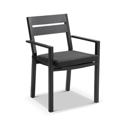 Santorini Outdoor 4 Seater Square Aluminium Dining Table with Santorini Chairs