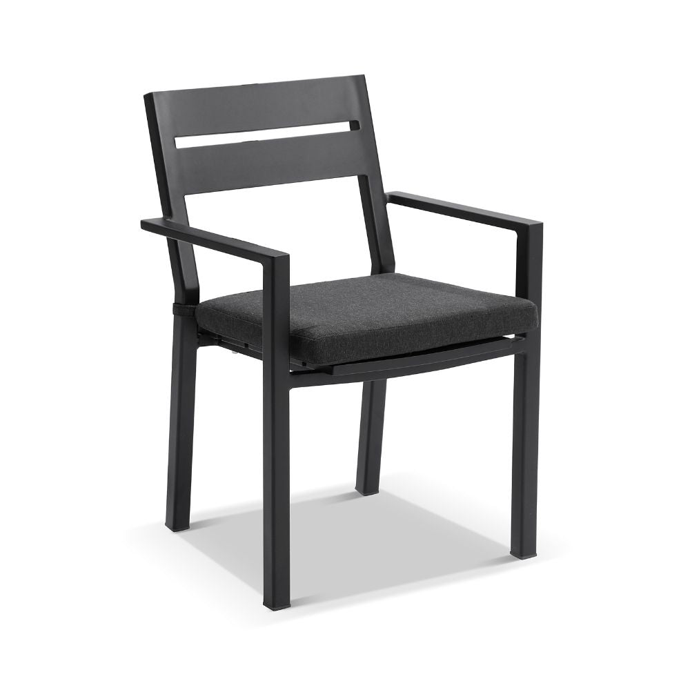 Houston Outdoor 1.8m Round Aluminium Dining Setting with 8 Santorini Chairs