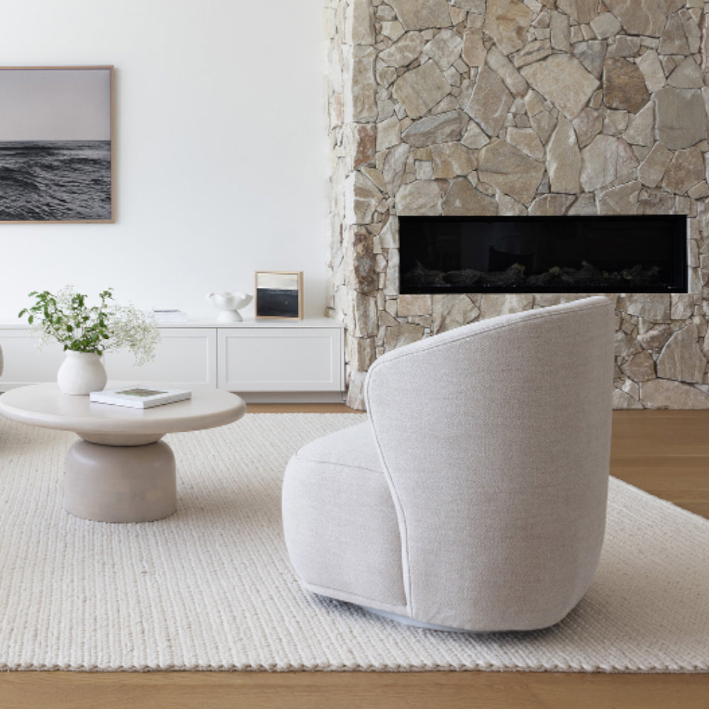 Balgowlah Indoor Fabric Swivel Armchair Sofa Lounge