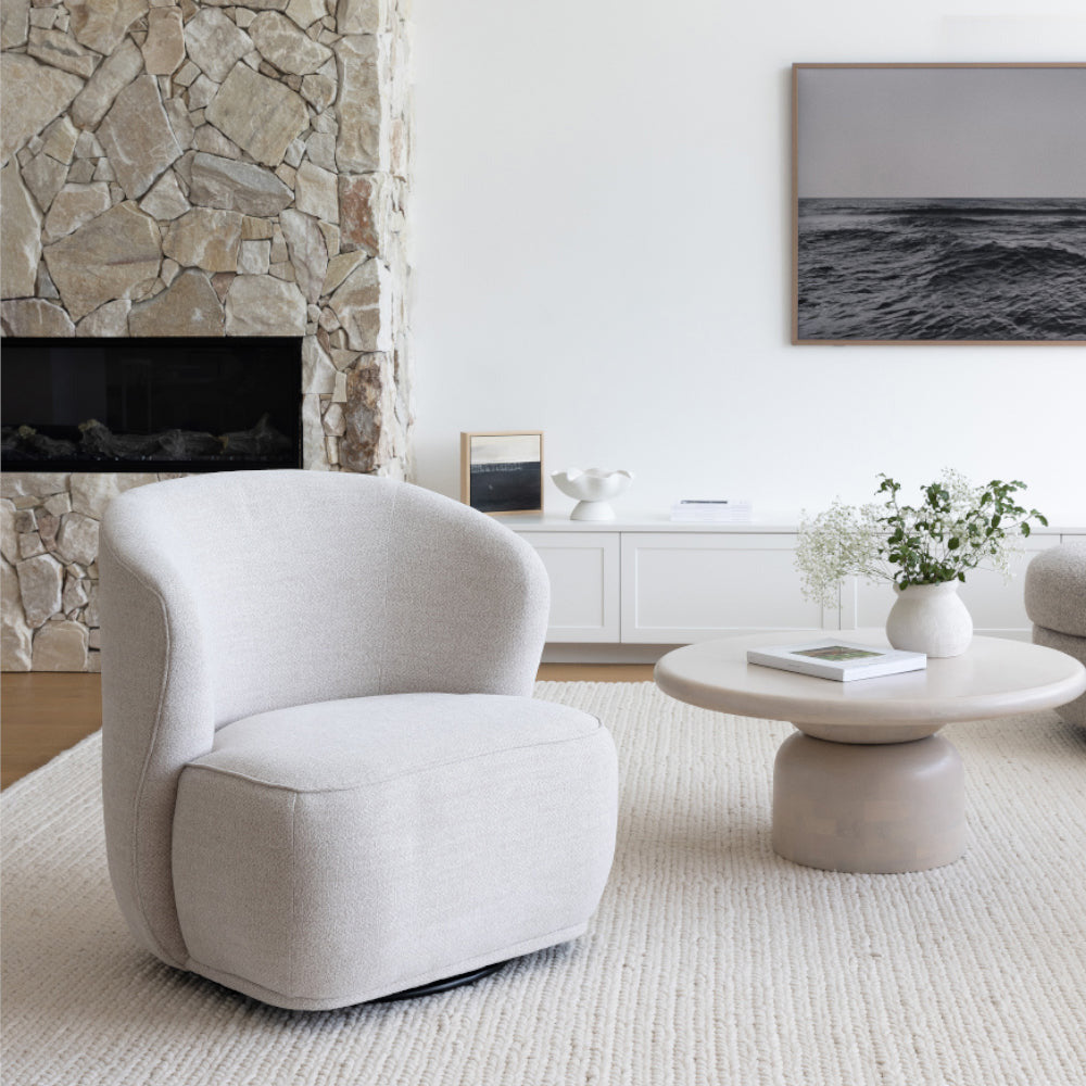 Balgowlah Indoor Fabric Swivel Armchair Sofa Lounge