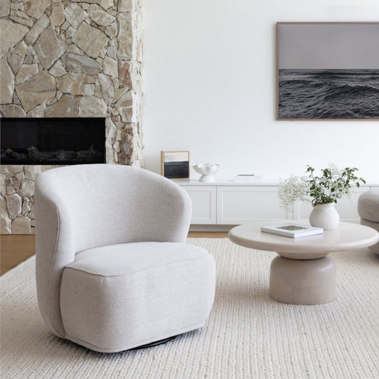 Balgowlah Indoor Fabric Swivel Armchair Sofa Lounge