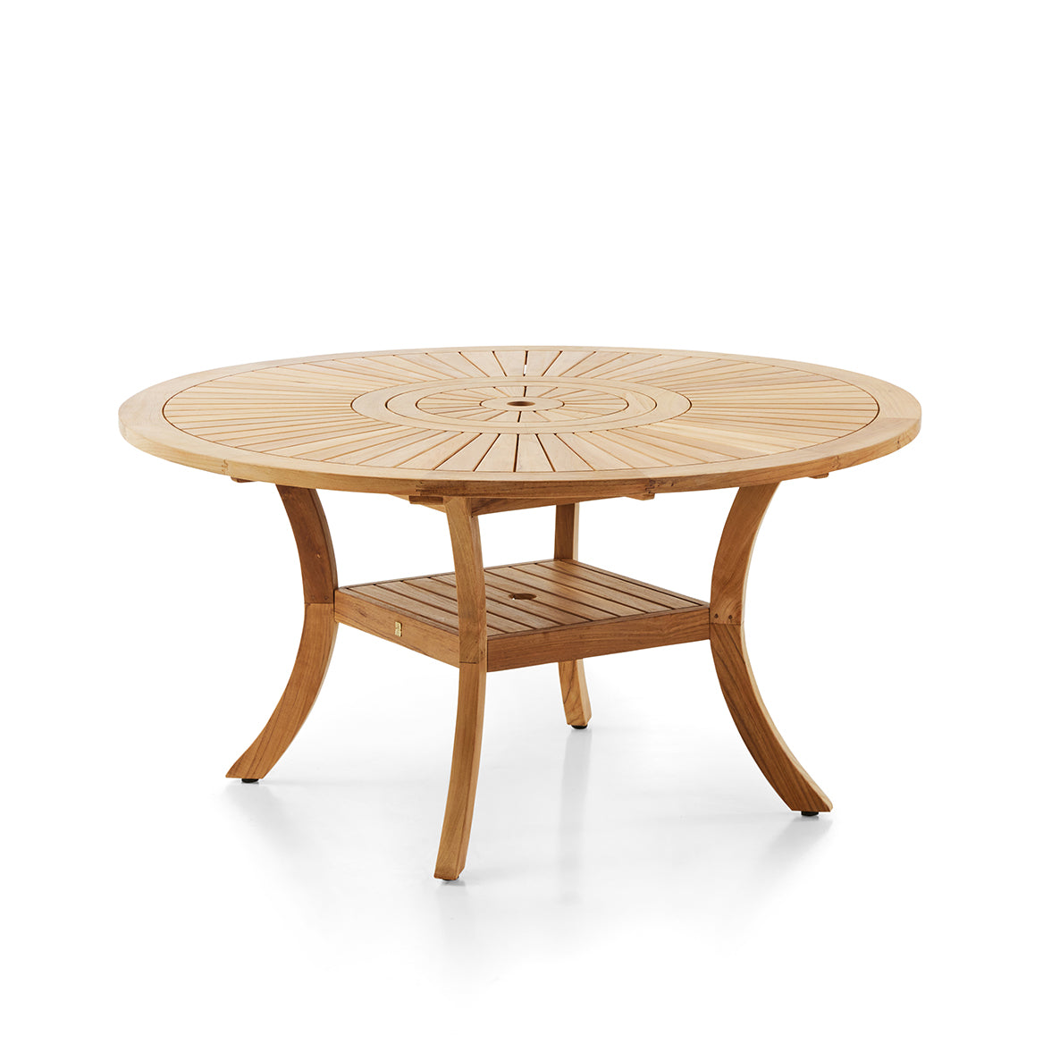 Solomon 1.5m Round Outdoor Teak Timber Table with Kai wicker Chairs
