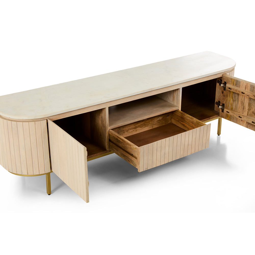 Abbotsbury Large Indoor Marble Top TV Unit