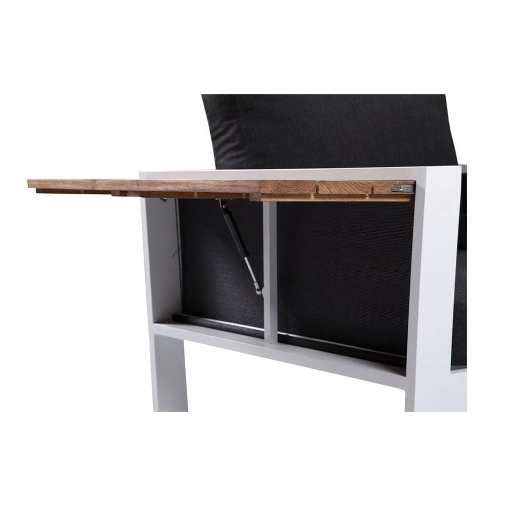 Corfu 2+1+1 Aluminium & Teak Lounge with Coffee Table with Sunbrella® cushions