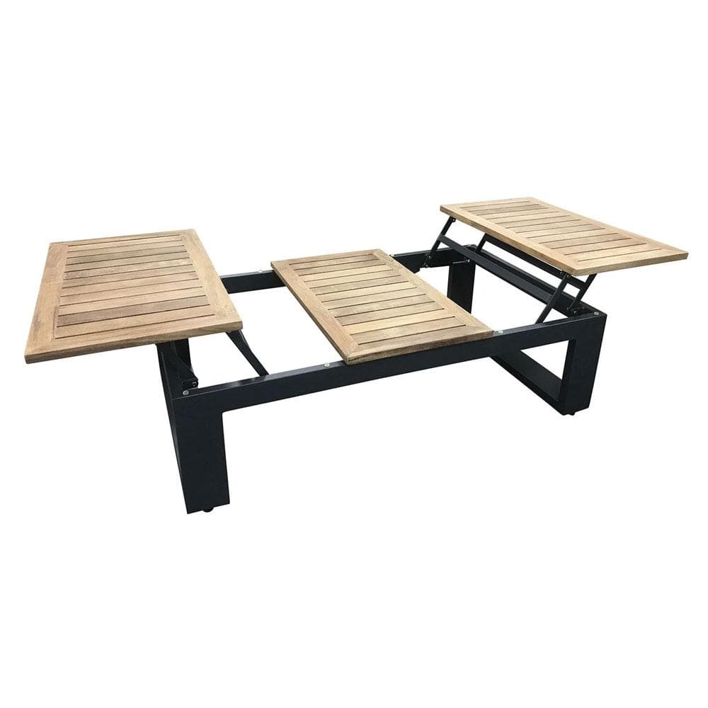 Balmoral Outdoor Teak Top Aluminium Coffee Table with Fold Out Sides