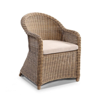 Plantation 8 Seater Outdoor Wicker Round Dining Table and Chairs Setting