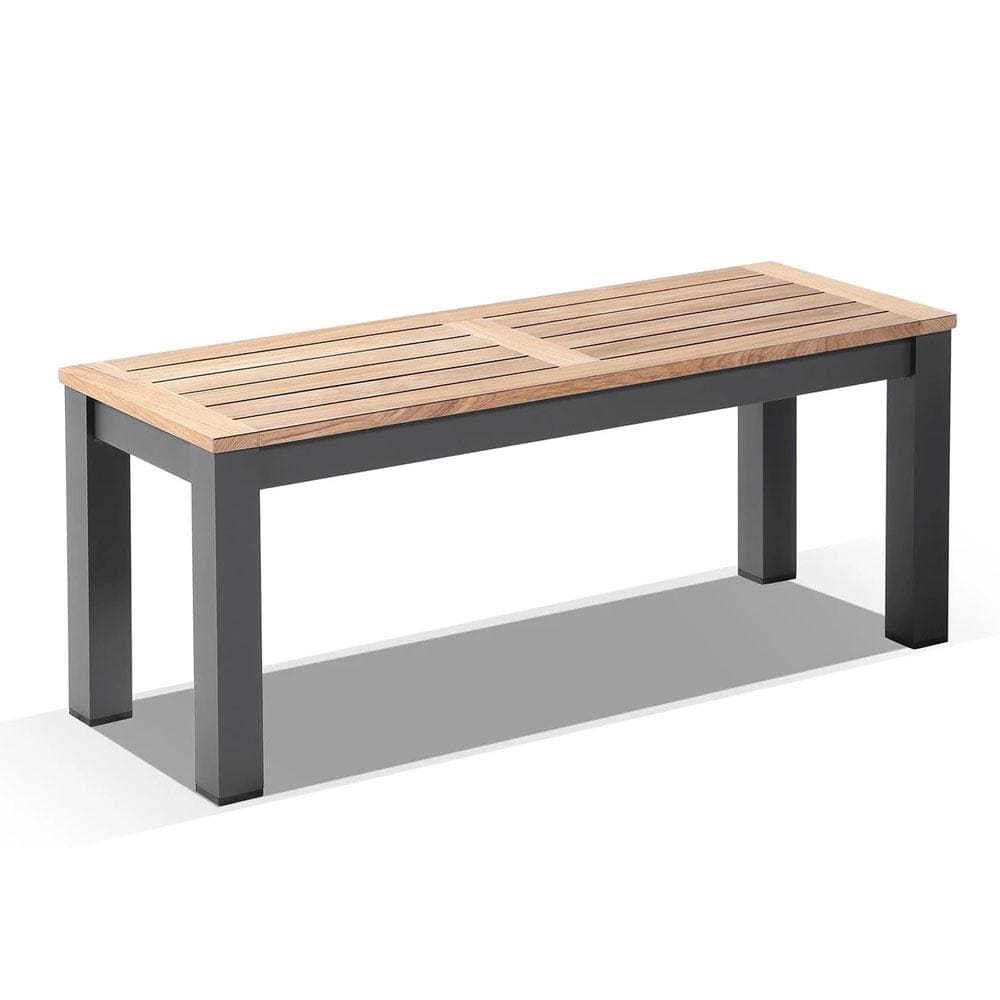 Balmoral 2.5m Teak Top Aluminium Table with 4 Bench Seats and 2 Chairs