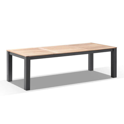 Balmoral 2.5m Teak Top Aluminium Table with Bench Seats